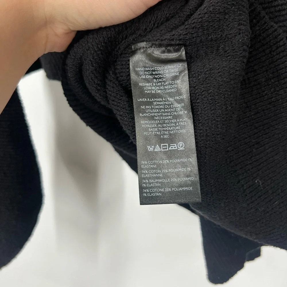 Free People Ottoman Check Sweater in Black Asymmetrical NWT